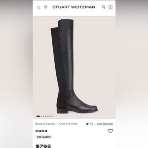 Stuart Weitzman Black Leather 5050 NWT New In Box- SZ 9